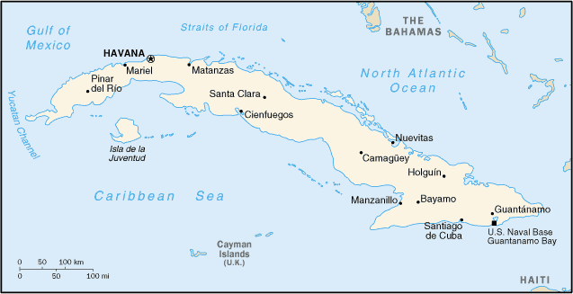 [Country map of Cuba]
